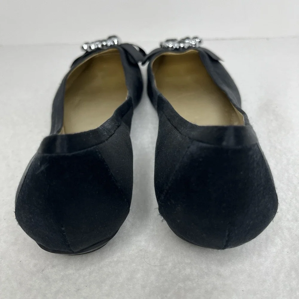 Nine West Black Jeweled Women's Ballet Flats 8.5 Boho Y2K Preppy